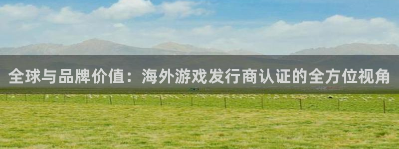 顺盈娱乐案7O777：全球与品牌价值：海外游戏发行商认证的全方位视角